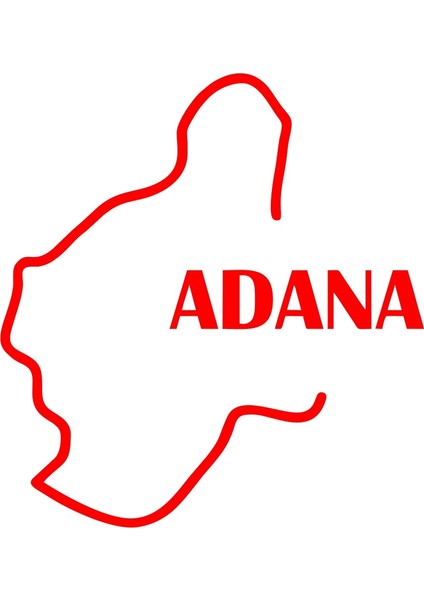 Adana Harita Araba Sticker 17X17 cm Kırmızı