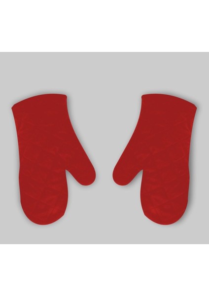 Kırmızı Fırın Eldiveni, Yumuşak Kumaş, Güvenle Kullanım