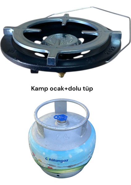 Piknik tüpü dolu başlıklı set kamp ocak 2kg küçük tüp milangaz takımlı hazır tüpgaz seti