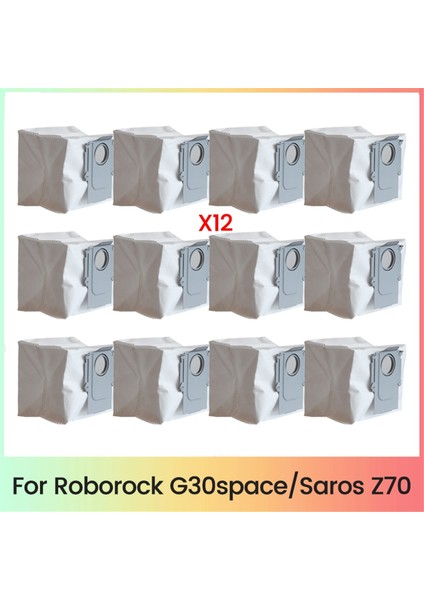 Roborock Saros Z70 / G30SPACE Elektrikli Süpürge Parçaları Için Toz Torbaları Yedek Dokumasız Çöp Torbaları 12 Adet (Yurt Dışından)