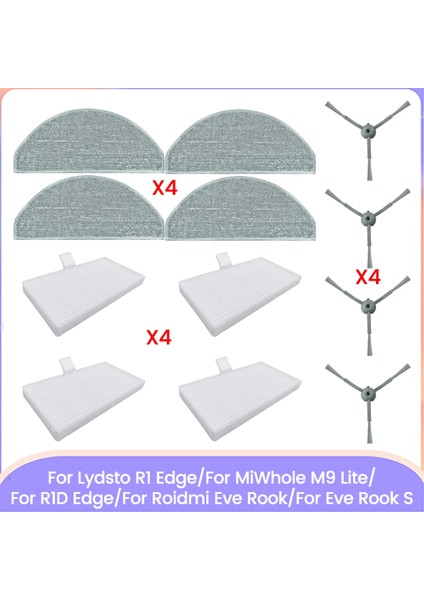 Lydsto R1 Edge/miwhole M9 LITE/R1D Edge/roidmi Eve Rook/eve Rook S Yedek Parçalar Fırça Paspas Bezi Hepa Filtre (Yurt Dışından)