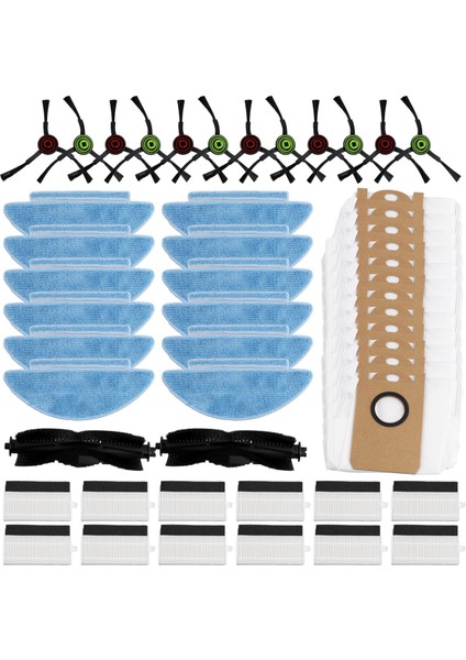 Ilife T10S / Aonus I8 Robot Vakum Yedek Ana Silindir Yan Fırça Hepa Filtre Paspas Bezi Toz Torbası Aksesuarları (Yurt Dışından) fiyatları