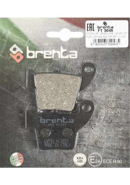 Yamaha Nmax 155 Arka Fren Balata Brenta (Made In Italy)