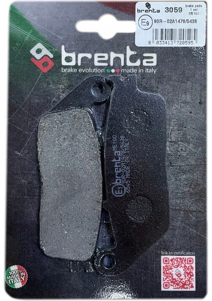 Honda Cbr 650 F Ön Fren Balata Brenta (Made In Italy)