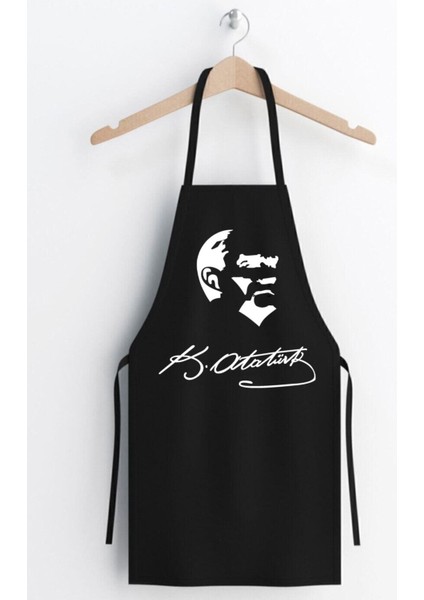 Siyah polyester mutfak önlüğü, 50x70 cm, şık ve kullanışlı tasarım