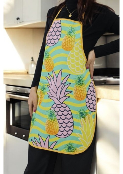 Mutfak Önlüğü, Su Geçirmez, Meyve Desenli, 50x70 cm, Sarı ve Yeşil renkli