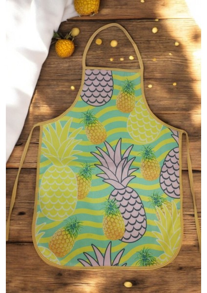Mutfak Önlüğü, Su Geçirmez, Meyve Desenli, 50x70 cm, Sarı ve Yeşil renkli