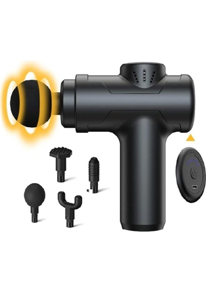 Masaj Tabancası 4 Başlıklı Masaj Aleti Titreşimli