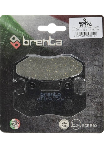 Honda Spacy Alpha 110 Ön Fren Balata Brenta (Made In Italy)