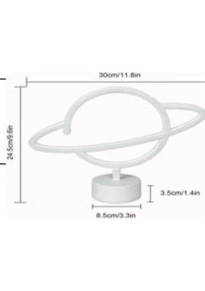 Neon Işıklı Satürn Lamba Pil+Usb fiyatları