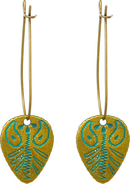 Etnik Tarz Oyma Küpeler Kadın Antik Bronz Atılı Içi Boş Çiçekler ve Yapraklar Küpeler Bohem Yeşillik Küpeler (Yurt Dışından)