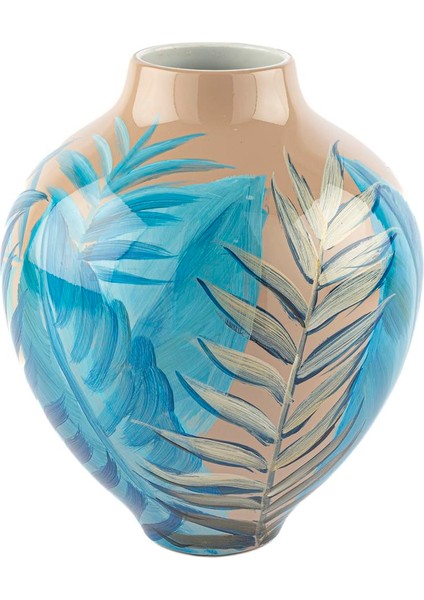 Mavi Bej Porselen Vazo 24 cm fiyatları