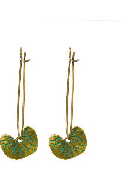 Etnik Tarz Oyma Küpeler Kadın Antik Bronz Atılı Içi Boş Çiçekler ve Yapraklar Küpeler Bohem Yeşillik Küpeler (Yurt Dışından)