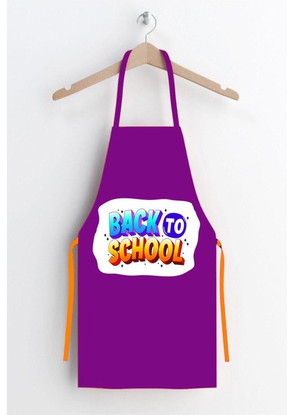 Mor çocuk oyun ve mutfak önlüğü, eğlenceli ve kullanışlı tasarım, 45x50 cm, kumaş