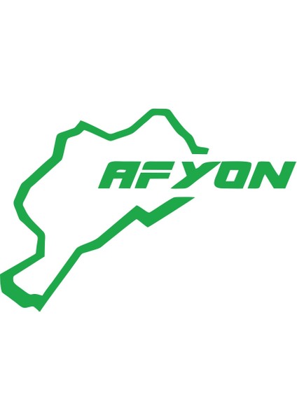 Afyon Harita Araba Sticker 17X17 cm Yeşil