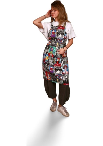 Renkli ve şık çok amaçlı mutfak önlüğü, stilinizi tamamlayan canlı tasarım