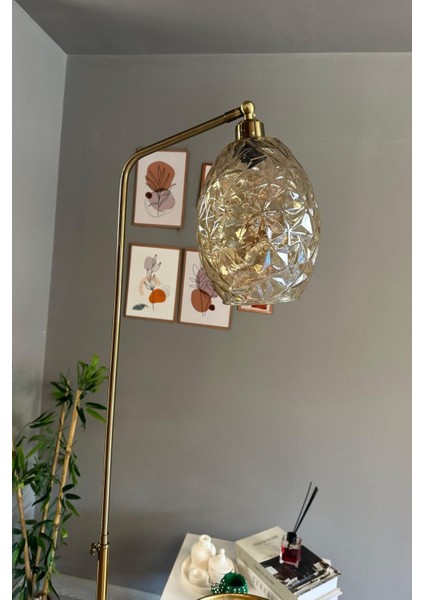 Cam Bal Rengi Düz Gövde U Tepsi Hareketli Başlık Lambader Modern Oturma Odası indirimleri