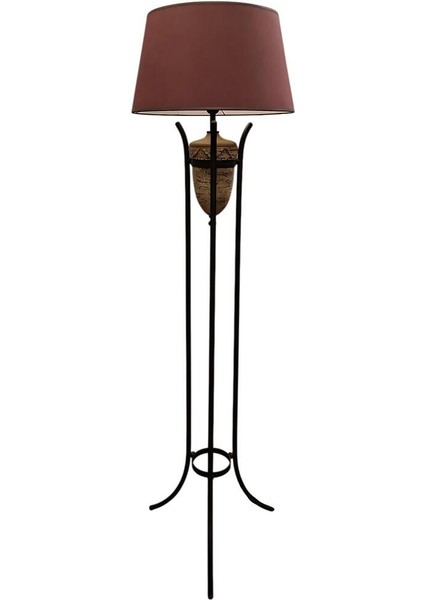 Zarela Siyah Eskitme Taş Detaylı Lambader