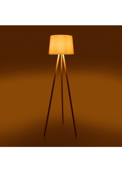 Lighting Ahşap Ayak Tripod Lambader - Natürel / Beyaz modelleri