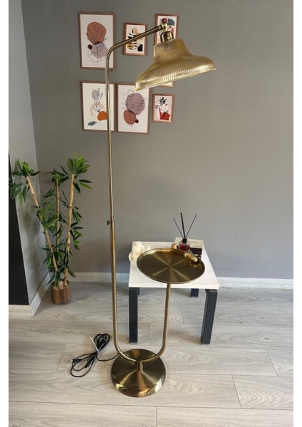 Cam Bal Rengi Düz Gövde U Tepsi Hareketli Başlık Lambader Modern Metal Oturma Odası