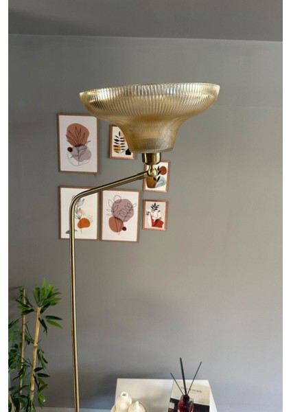 Cam Bal Rengi Düz Gövde U Tepsi Hareketli Başlık Lambader Modern Metal Oturma Odası modelleri