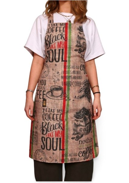 Çok Renkli Kahve Kodu Önlüğü, Şık ve İşlevsel Tasarım, 96x65 cm, Pamuk Polyester modelleri