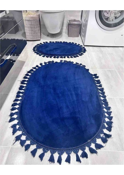 Peluş Saçakli 2 Li Banyo Paspası