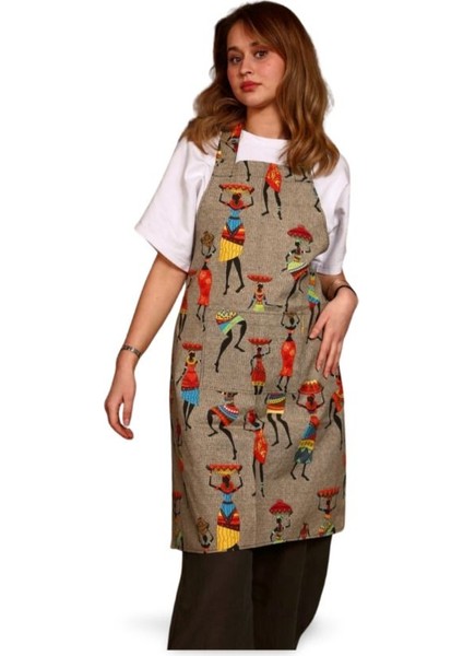 Renkli Tribal Mutfak Önlüğü, Şık ve Keyifli Tasarım, 96x65 cm, Pamuk Polyester fiyatları
