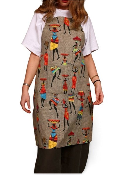 Renkli Tribal Mutfak Önlüğü, Şık ve Keyifli Tasarım, 96x65 cm, Pamuk Polyester modelleri