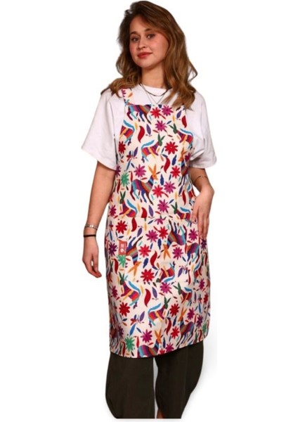 Çok Renkli Fiesta Flora Etekli Mutfak Önlüğü, Şık ve Kullanışlı, 92x49 cm, Pamuk Polyester fiyatları