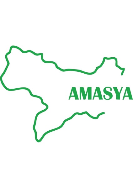 Amasya Harita Araba Sticker 17X17 cm Yeşil