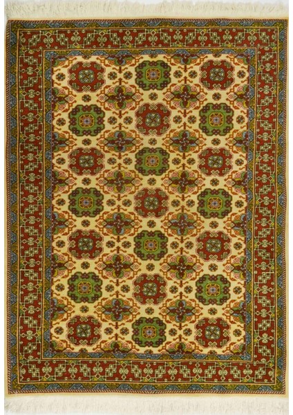Vintage Buhara Desenli Yünden El Dokuma Hereke Halısı 119X167 cm (1.99 M²)