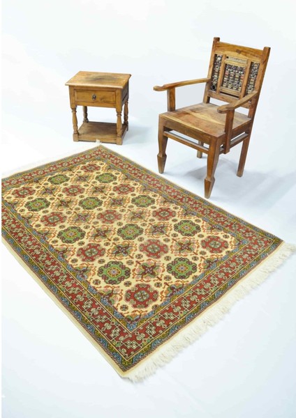 Vintage Buhara Desenli Yünden El Dokuma Hereke Halısı 119X167 cm (1.99 M²) fiyatları