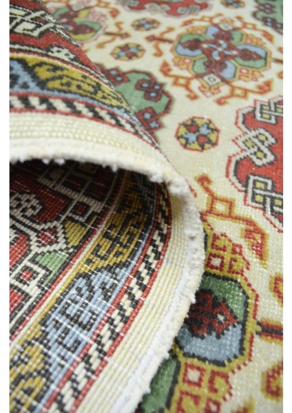 Vintage Buhara Desenli Yünden El Dokuma Hereke Halısı 119X167 cm (1.99 M²)