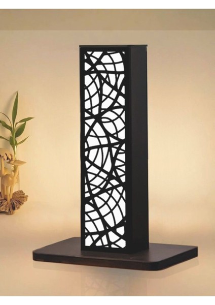 Luminera Siyah Geometrik Desenli LED Masa Lambası – Modern Dekoratif Işık fiyatları