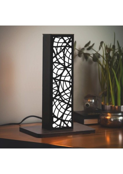 Luminera Siyah Geometrik Desenli LED Masa Lambası – Modern Dekoratif Işık modelleri