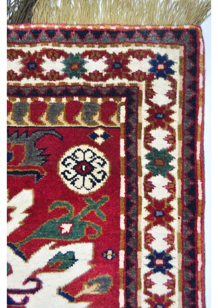 Ejder Motifli Yünden El Dokuma Bordo Renk Kars Halısı 146X198 cm (2.89 M²) indirimleri