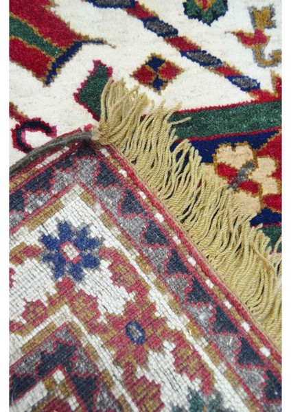 Ejder Motifli Yünden El Dokuma Bordo Renk Kars Halısı 146X198 cm (2.89 M²)