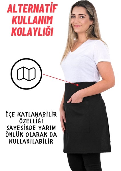 3'lü Mutfak Önlüğü Seti, Eldiven ve Tutacak, Şık ve Kullanışlı, 60x80, Pamuk Polyester