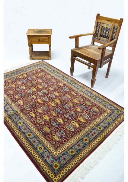 Şal Desenli Bordo ve Altın Renk Yünden El Dokuma Hereke Halısı 125X185 cm (2.31 M²) fiyatları
