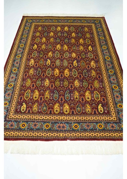 Şal Desenli Bordo ve Altın Renk Yünden El Dokuma Hereke Halısı 125X185 cm (2.31 M²) modelleri