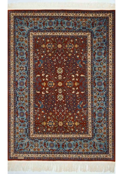 Yedidağın Çiçeği Desenli Bordo Renk Yünden El Dokuma Hereke Halısı 116X170 cm (1.92 M²)