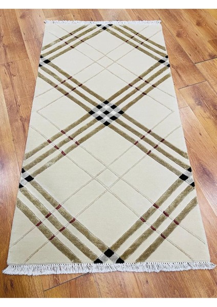 Ekose Desenli, Yeni Zelanda Yünü El Dokuma Pamuk Saçaklı London Halı 38137 fiyatları