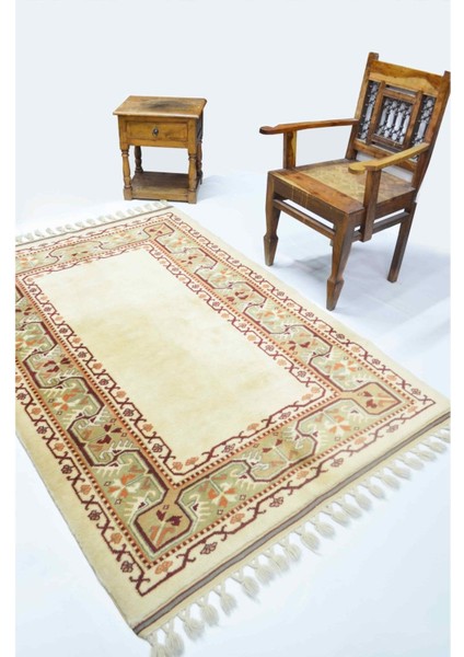 Yünden El Dokuma Bej Renk Yörük Halısı 127X185 cm (2.35 M²) fiyatları