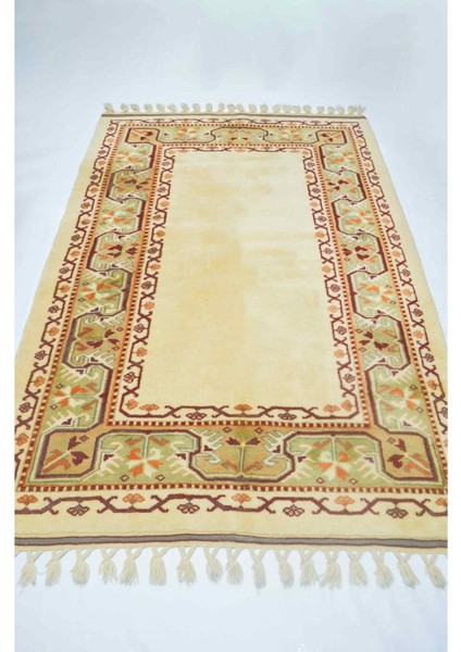 Yünden El Dokuma Bej Renk Yörük Halısı 127X185 cm (2.35 M²) modelleri