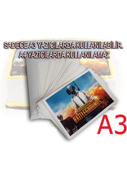 A3 Yenilebilir Şekerli Hamur Kağıt 12LI