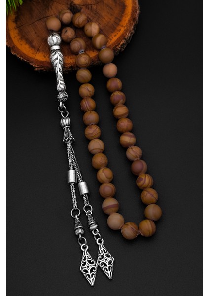 Doğal Taş Tesbih Odun Jasper Erkek Tesbih 8 mm BT029 fiyatları