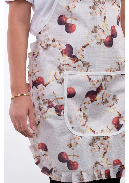 İki adet şık, suya ve kirliğe dayanıklı mutfak önlüğü, kırmızı, 50x70 cm indirimleri