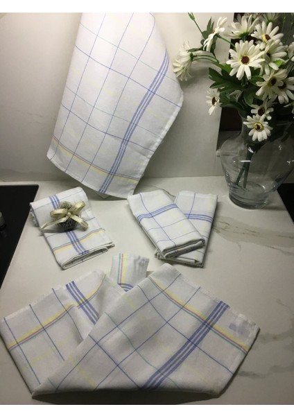 Beyaz 4'lü Bambu-Pamuk Mutfak Kurulama Bezi, Hafif ve Yumuşak, 70x50 cm