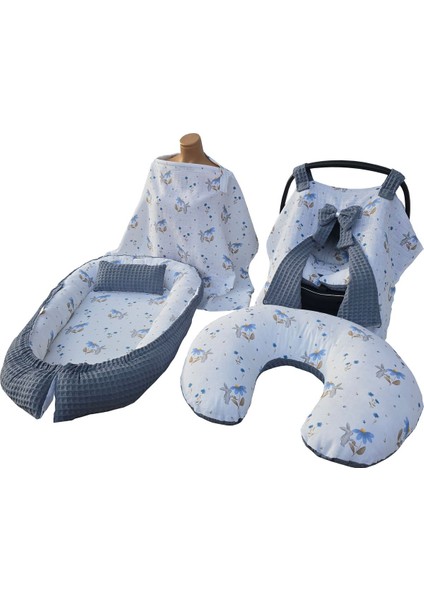 Pike müslin babynest seti - 5 Parça